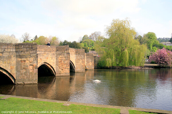 Medieval Bridge, Bakewell, Derbyshire. Picture Board by john hill