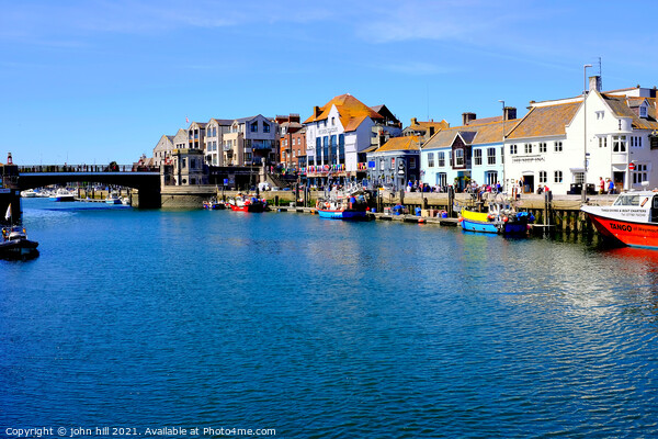 Weymouth Harbor North quay, Dorset, UK. Picture Board by john hill