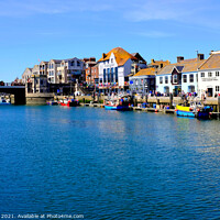 Buy canvas prints of Weymouth Harbor North quay, Dorset, UK. by john hill