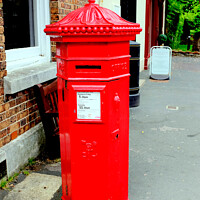 Buy canvas prints of Penfold post box in portrait, Dorchester, Dorset. by john hill