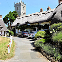 Buy canvas prints of Church hill cottages, Godshill, Isle of Wight, UK. by john hill