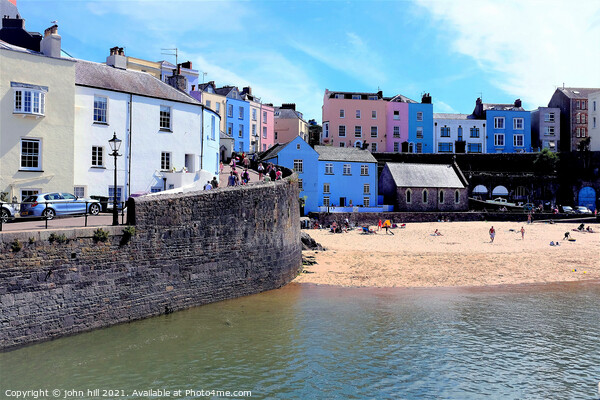 Harbor beach, Tenby, South Wales, UK. Picture Board by john hill