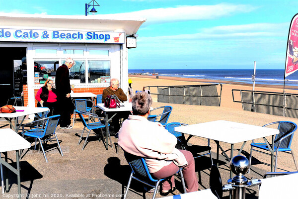 Seaside cafe and beach shop. Picture Board by john hill