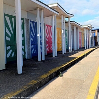 Buy canvas prints of Sunshine beach huts, Mablethorpe. by john hill