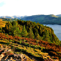Buy canvas prints of Walla crag overlooking Derwent water, Cumbria. by john hill