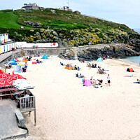 Buy canvas prints of Porthgwidden beach, St. Ives, Cornwall, UK. by john hill