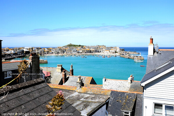 View over the fooftops, St. Ives, Cornwall, UK. Picture Board by john hill