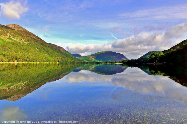 Mellbreak mountain reflections, Buttermere, Cumbria. Picture Board by john hill
