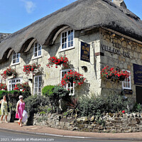 Buy canvas prints of The thatched village Inn, Shanklin, Isle of Wight, UK. by john hill