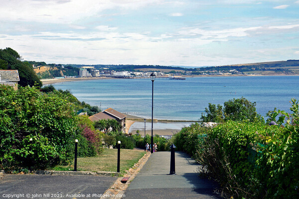Shanklin view of Sandown bay, Isle of Wight, UK. Picture Board by john hill