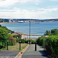 Buy canvas prints of Shanklin view of Sandown bay, Isle of Wight, UK. by john hill