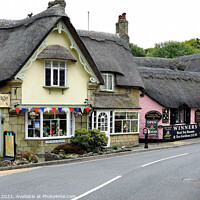 Buy canvas prints of picturesque thatched cottages, Shanklin, Isle of Wight, UK. by john hill