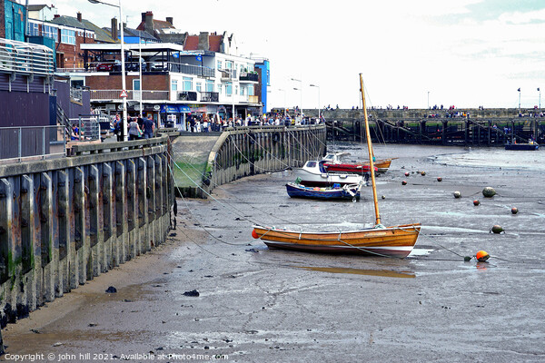 Harbor quay at low tide, Bridlington, Yorkshire, UK. Picture Board by john hill