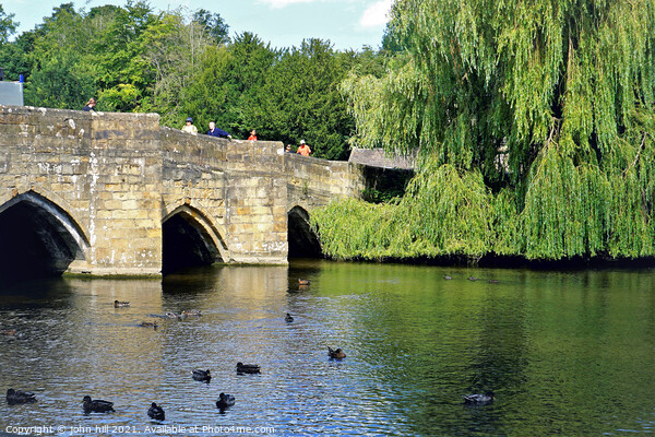 Bridge over the river Wye, Bakewell, Derbyshire, UK. Picture Board by john hill