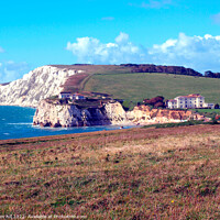 Buy canvas prints of Freshwater Bay, Isle of Wight. by john hill