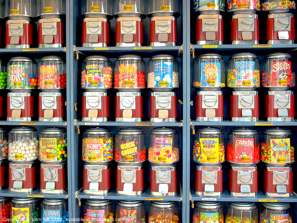 Confectionery dispensers in Spain. Picture Board by john hill