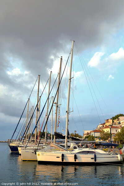 Safe Moorings in Portrait at Skiathos Picture Board by john hill