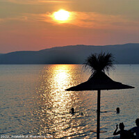 Buy canvas prints of Sunset at Agia Eleni beach, Skiathos, Greece. by john hill
