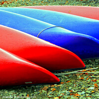 Buy canvas prints of Beached canoes by john hill