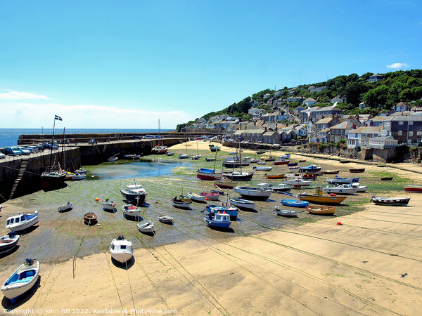 Mousehole at low tide, Cornwall. Picture Board by john hill
