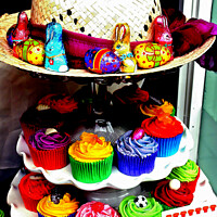 Buy canvas prints of Easter Bonnet Cup Cakes. by john hill