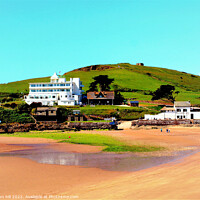 Buy canvas prints of Burgh Island at low tide, Devon. by john hill
