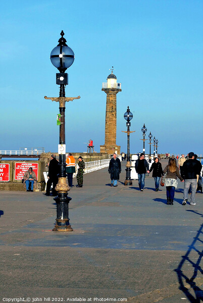 Whitby pier. Picture Board by john hill
