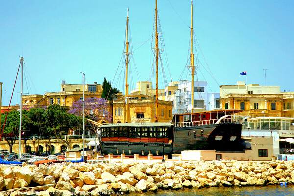 The Black Pearl,Ta`Xbiex Yacht Marina, Malta. Picture Board by john hill