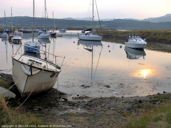 Harbour, Shell Island sunset, Wales. Picture Board by john hill