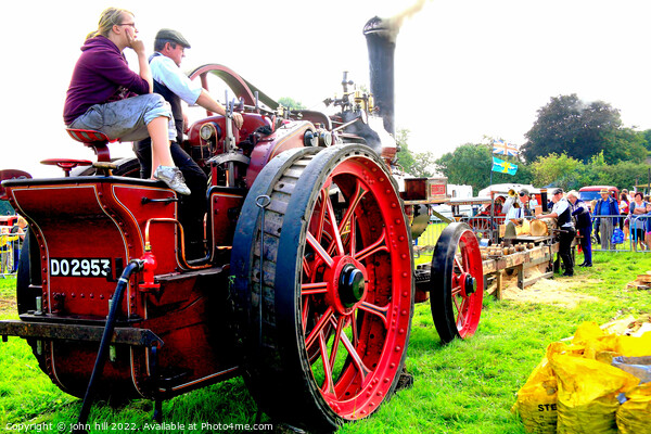 Steam tractor driven Sawmill Picture Board by john hill