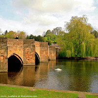 Buy canvas prints of Medieval Bridge, Bakewell, Derbyshire. by john hill