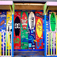 Buy canvas prints of Surfer's Beach Hut. by john hill