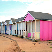 Buy canvas prints of Beach Huts at Sandilands, Lincolnshire. by john hill