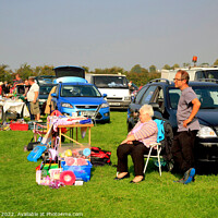 Buy canvas prints of Village Car boot sale. by john hill