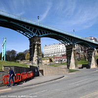 Buy canvas prints of The Spa footbridge at Scarborough. by john hill