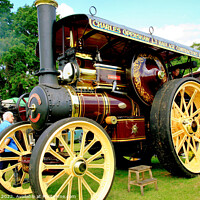 Buy canvas prints of Vintage 1911 Fowler Steam road Locomotive. by john hill