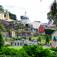 Buy canvas prints of Portmeirion village, Wales by john hill