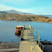 Buy canvas prints of Landing stage Derwent water, Cumbria. by john hill