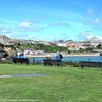 Buy canvas prints of View from Killacourt, Newquay, North Cornwall, UK. by john hill