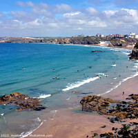 Buy canvas prints of Newquay at low tide, Cornwall. by john hill
