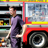 Buy canvas prints of Derbyshire Fire and Rescue, Hope, Derbyshire. by john hill
