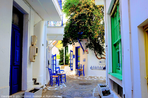 Back street Skaithos, Greece. Picture Board by john hill