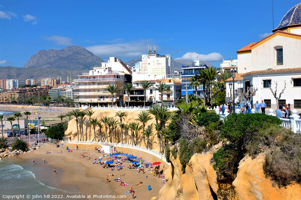 Playa mal Pas beach, Benidorm, Spain. Picture Board by john hill