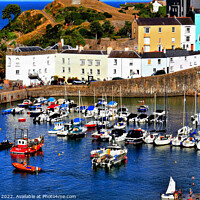 Buy canvas prints of Harbour and Quay, Tenby, Wales. by john hill