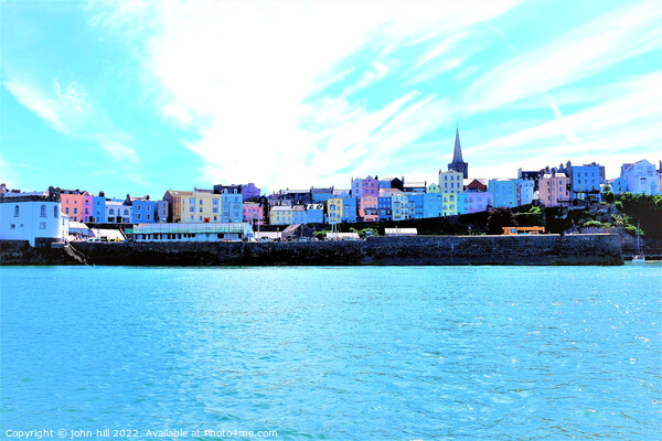 Colorful Tenby from the sea, South Wales, UK. Picture Board by john hill