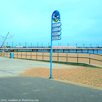 Buy canvas prints of Skegness signs and pier. by john hill