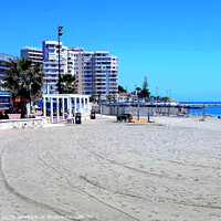 Buy canvas prints of Los Boliches beach, Fuengirola, Spain. by john hill