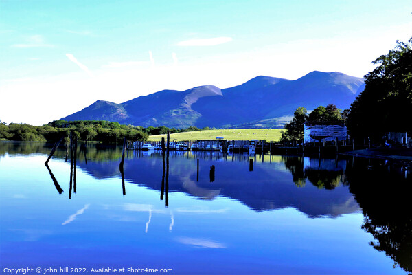 Skiddaw mountain from Derwent water, Keswick, Cumbria. Picture Board by john hill