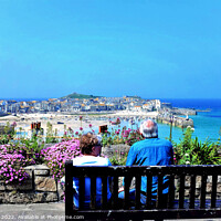 Buy canvas prints of St. Ives View, Cornwall, UK. by john hill