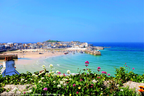 St. Ives Harbour view, Cornwall, UK.  Picture Board by john hill